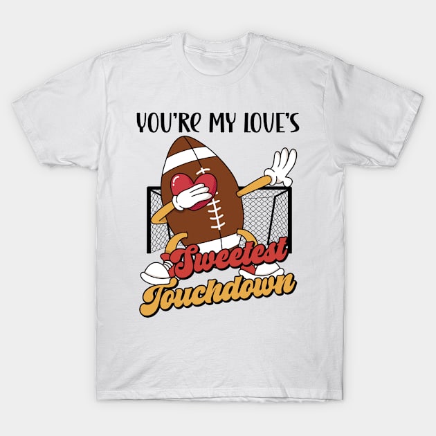 Valentine's Day Football Couple Rugby Sports Love T-Shirt by Tom´s TeeStore